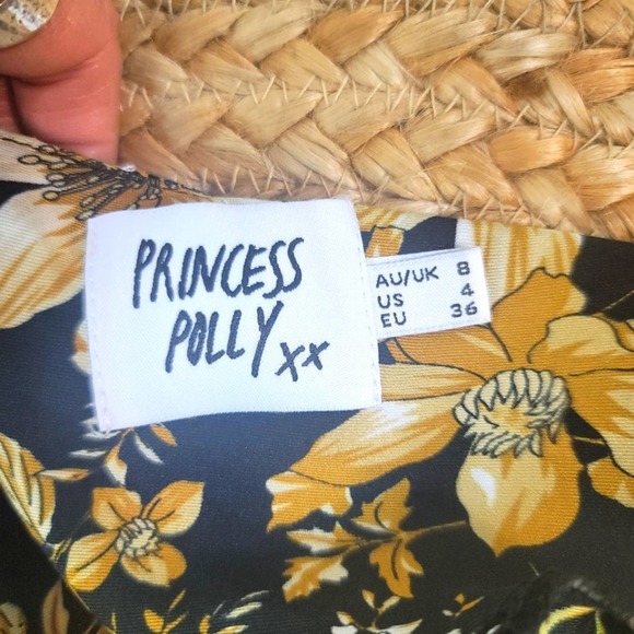 PRINCESS POLLY LUCCI SLIP SILK MINI DRESS GEOMETRIC SPAGHETTI STRAPS BAB… - Picture 6 of 16